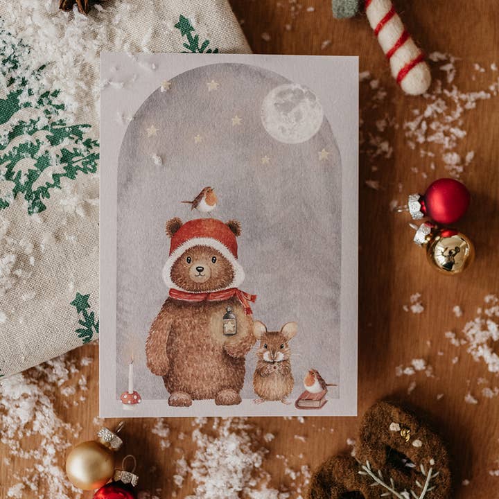 Appeloogje - Wholesale Everyday Greeting Card - Postcard bear with mouse6