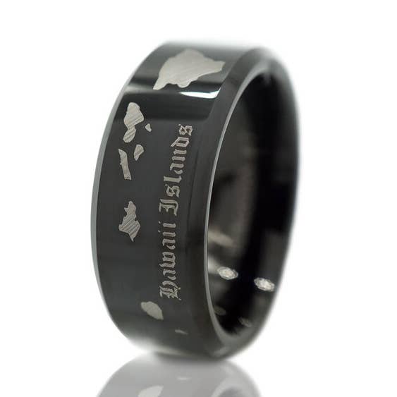 BLACK TUNGSTEN RING - BRUSHED FINISHED for wholesale by Bean & Vanilla
