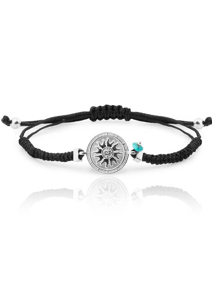 Bracelet en argent avec cordon TIME TURNSTILE pour la vente par Aran Jewels