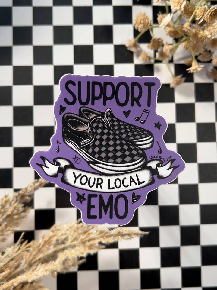 Soutenez votre autocollant emo local pour la vente par Holli Rose Art