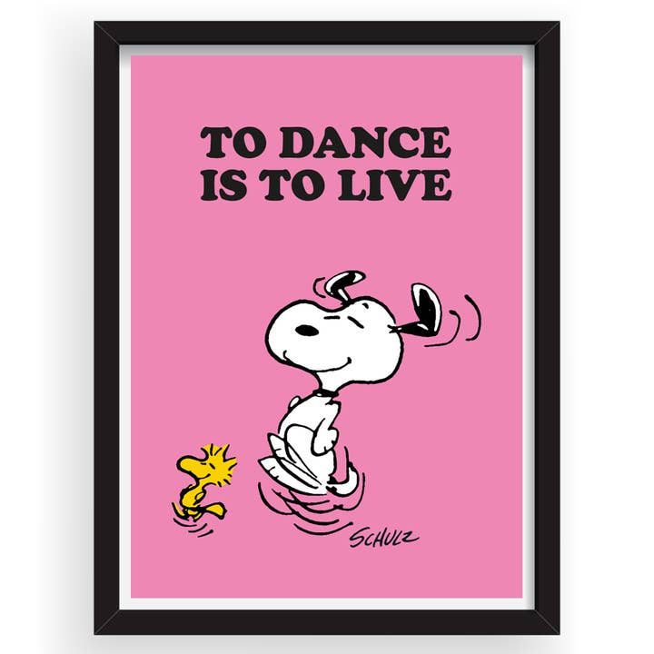 Lámina enmarcada Peanuts To Dance is To Live Snoopy para venta al por mayor de Magpie