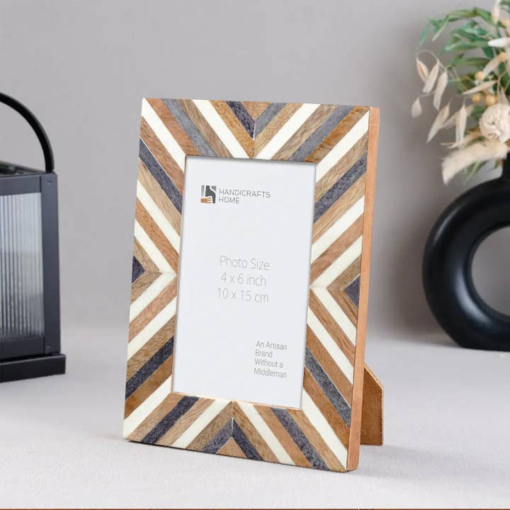 Molduras de Fotos Feitas à Mão com Madeira Hypno Daze, Resina e Incrustações de Osso por atacado de Handicrafts Home