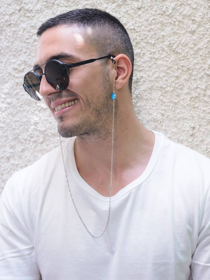 Christina Christi – Großhandel Sonnenbrillen-/Brillenband – Herren – Brillenkette Männer, Silberne Brillenkette, Herren Brillen Cha7