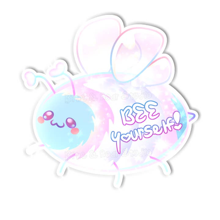 Transgender Bee Vinyl-Aufkleber, LGBTQ Pride-Flaggenaufkleber für den Großhandel von Bite and Roar Studio