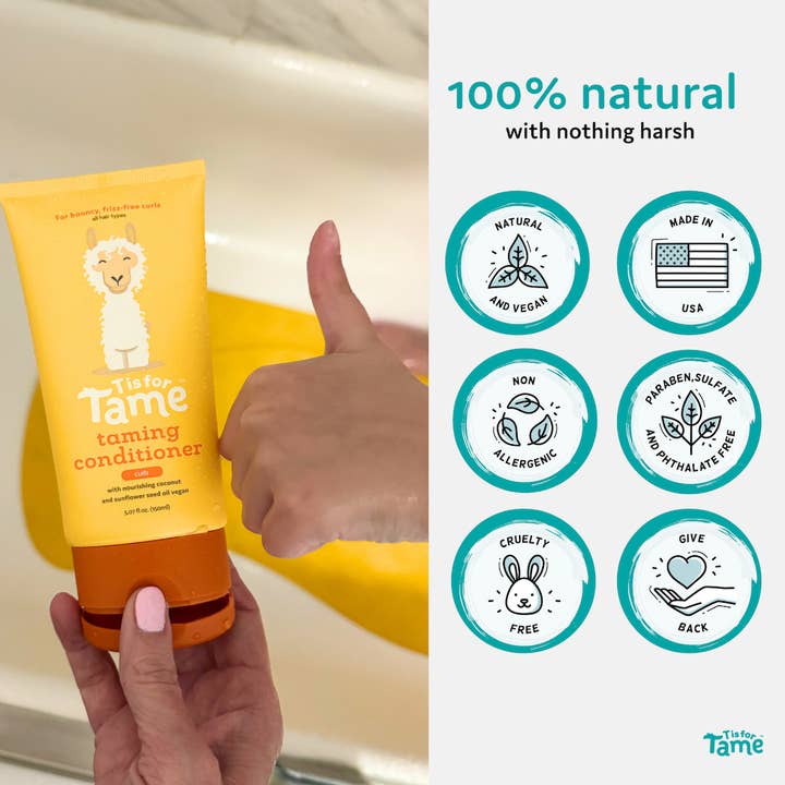 T is for Tame - Wholesale Hair Conditioner - Baby - NEW Taming Conditioner – Natural & Nourishing Conditioner for Kids with Curls