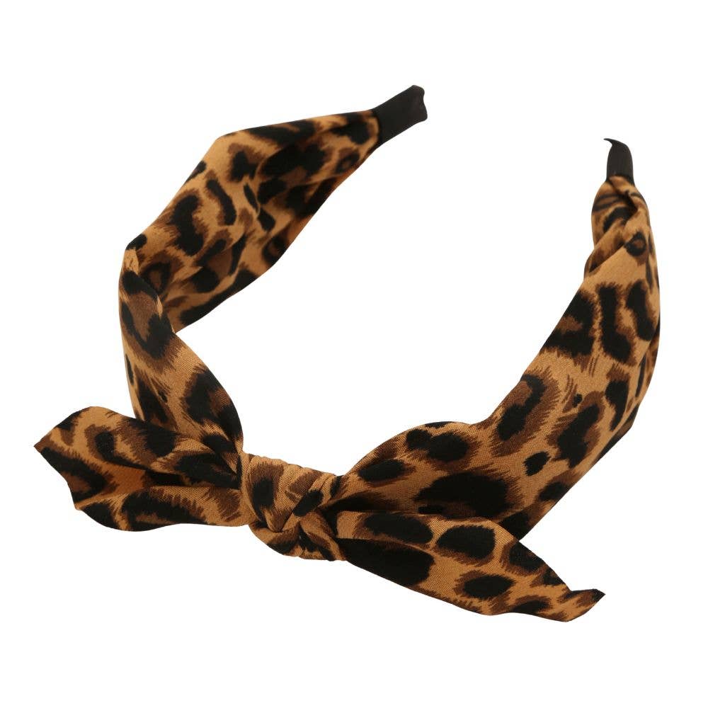 JOIA ACCESSORIES - Wholesale Fashion Headband - Women's - ANIMAL PRINT BOW HEADBAND, 20 08690