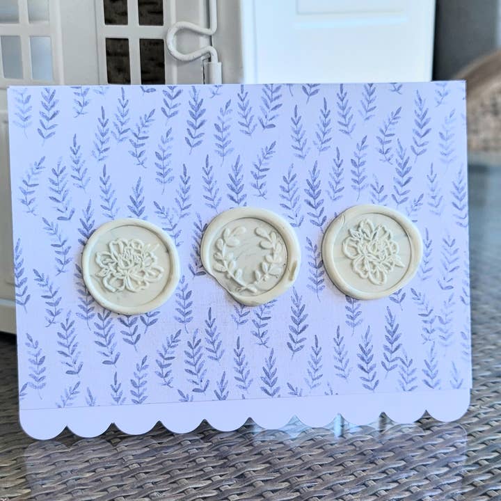 Notecard festoneado de los sellos blancos para venta al por mayor de Notebellish