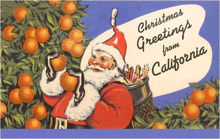 Found Image Press – wholesale Magnet – Magnet CC-58 Santa Claus in Orange Orchard0