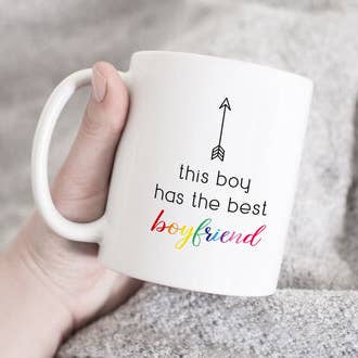 This Boy Has The Best Boyfriend Mug for wholesale by Sarah Hurley