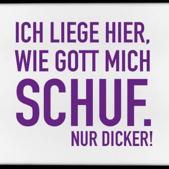 17;30 - Wholesale Magnet - Magnet, 79 x 53mm, I LIE HERE HOW GOD CREATED ME.