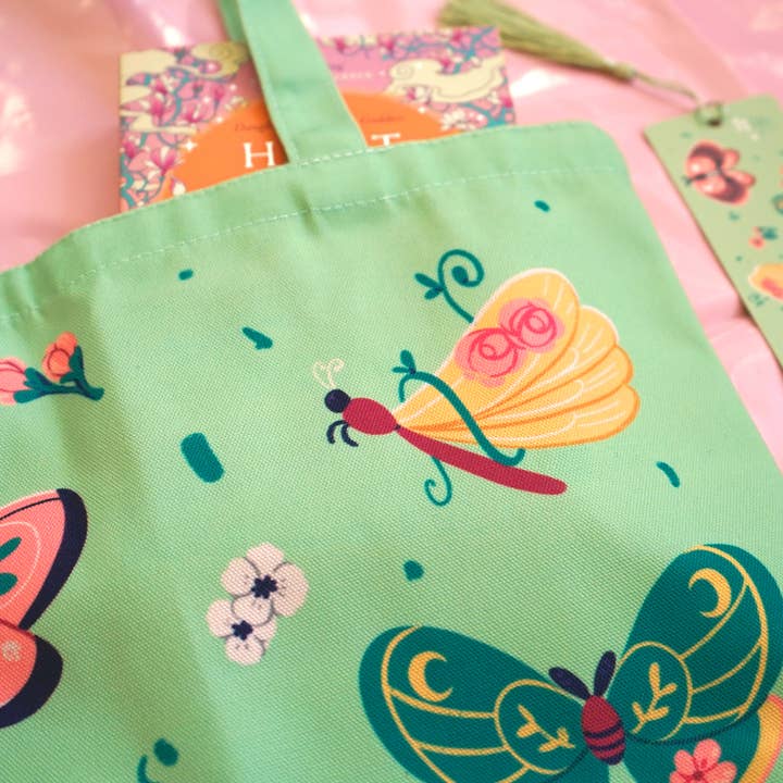 The Moonborn - Wholesale Tote Bag - Women's - Moths & Wildflowers Tote Bag8