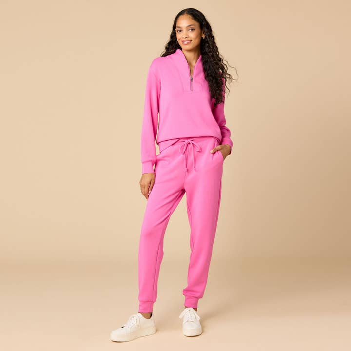 Softies – wholesale Mjukisset – Dam – Athleisure DreamTech 1/4 Zip Jogger Set för kvinnor19