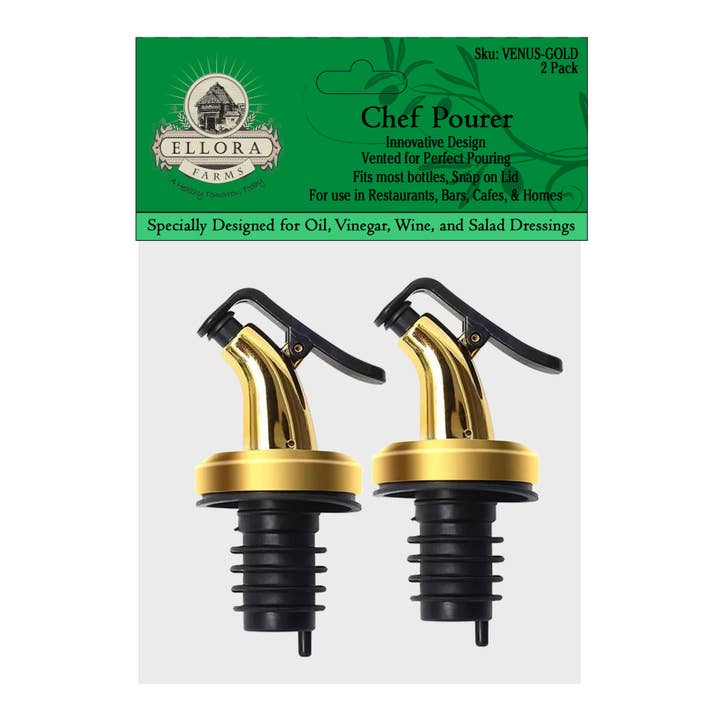 Cruet Spout, Gold Chef Pourer, Dispenser with Snap On Lock for wholesale on Faire1