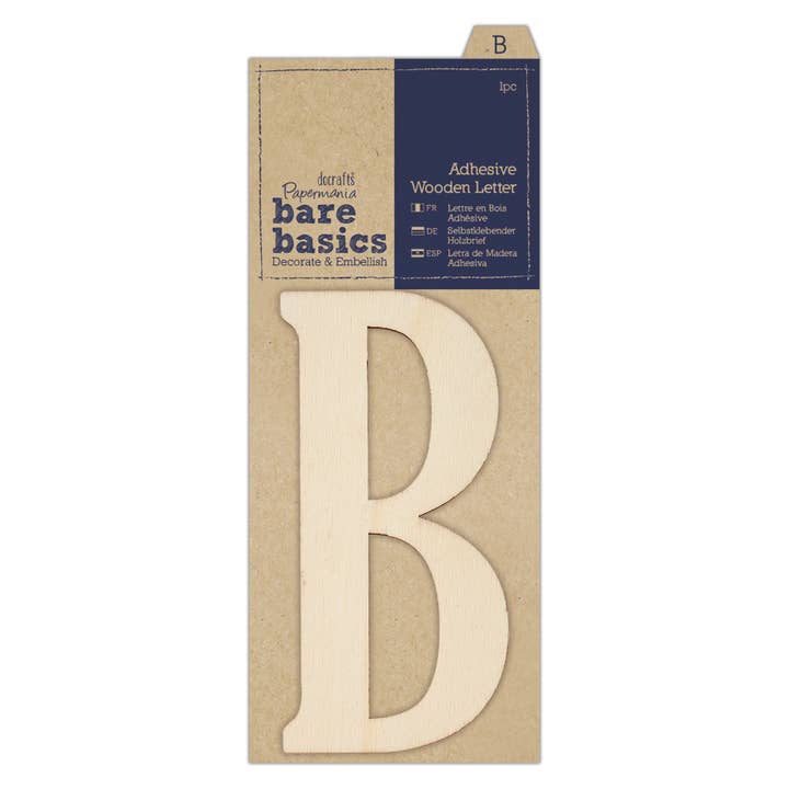 Bare Basics - Adhesive Wooden Letter B (1pc) for wholesale by West Design Products