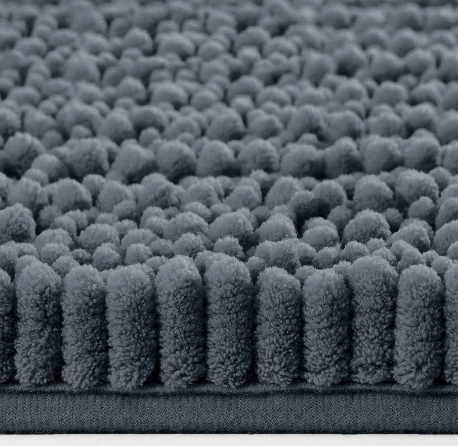 home mart goods - Wholesale Bath Mat Set - 3 Piece Set Dark Grey Cozy Plush Soft Chenille Bath Mat1