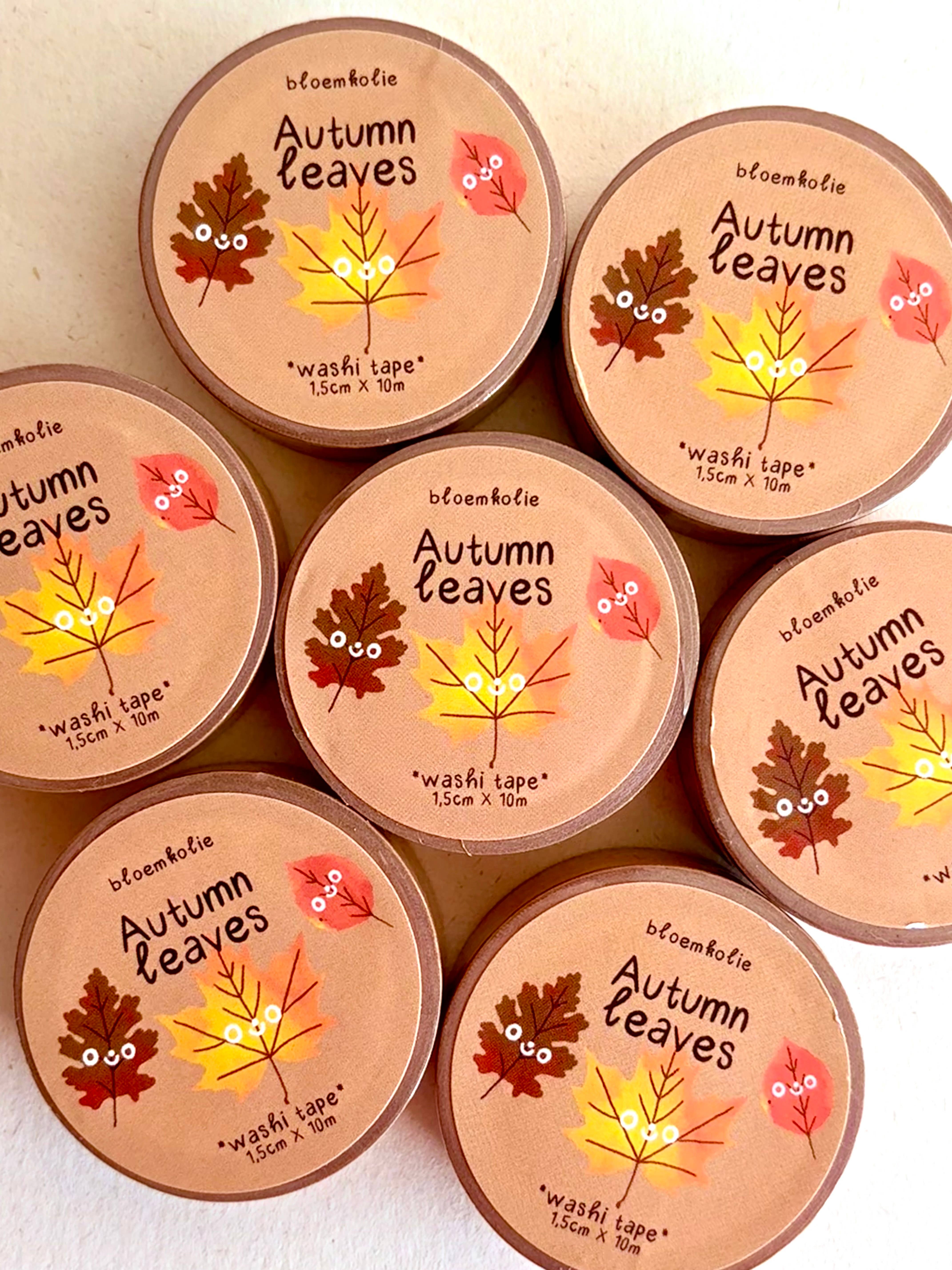 Bloemkolie - Wholesale Washi Tape - Autumn Leaves Washi Tape Cozy Kawaii Fall Stationery Deco0