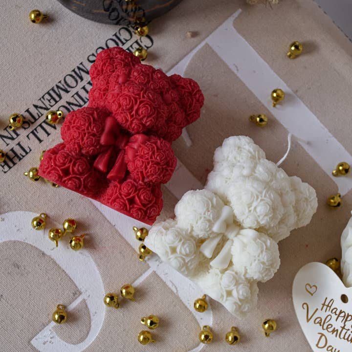 Hiroyi Decor - Wholesale Novelty Candle - Small Rose Teddy Bear