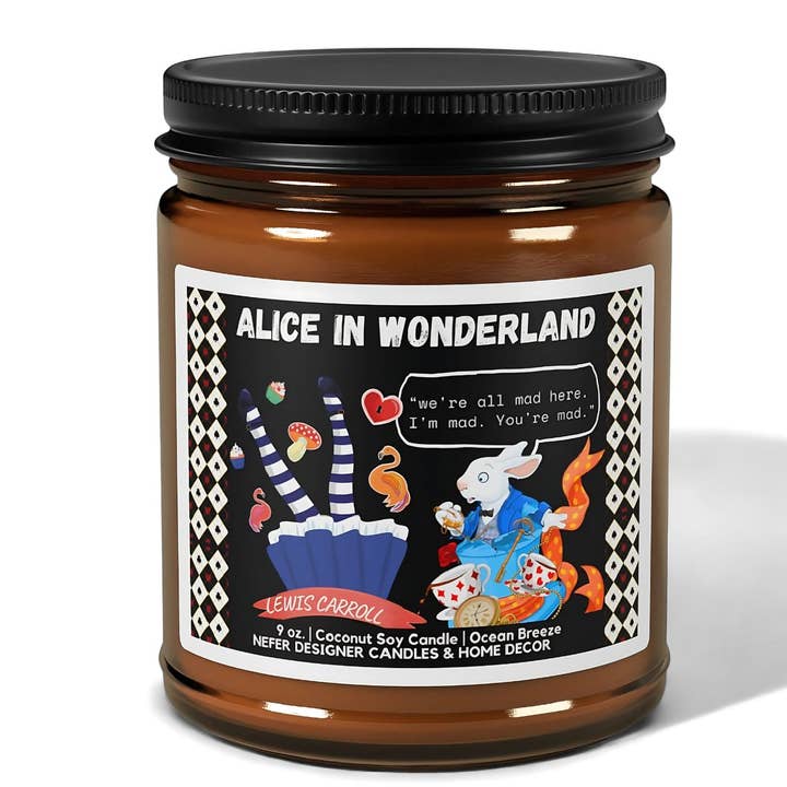 Alice in Wonderland Book Candle – Bookish Gift for Readers for wholesale by Nefer Designer Candles & Home Decor