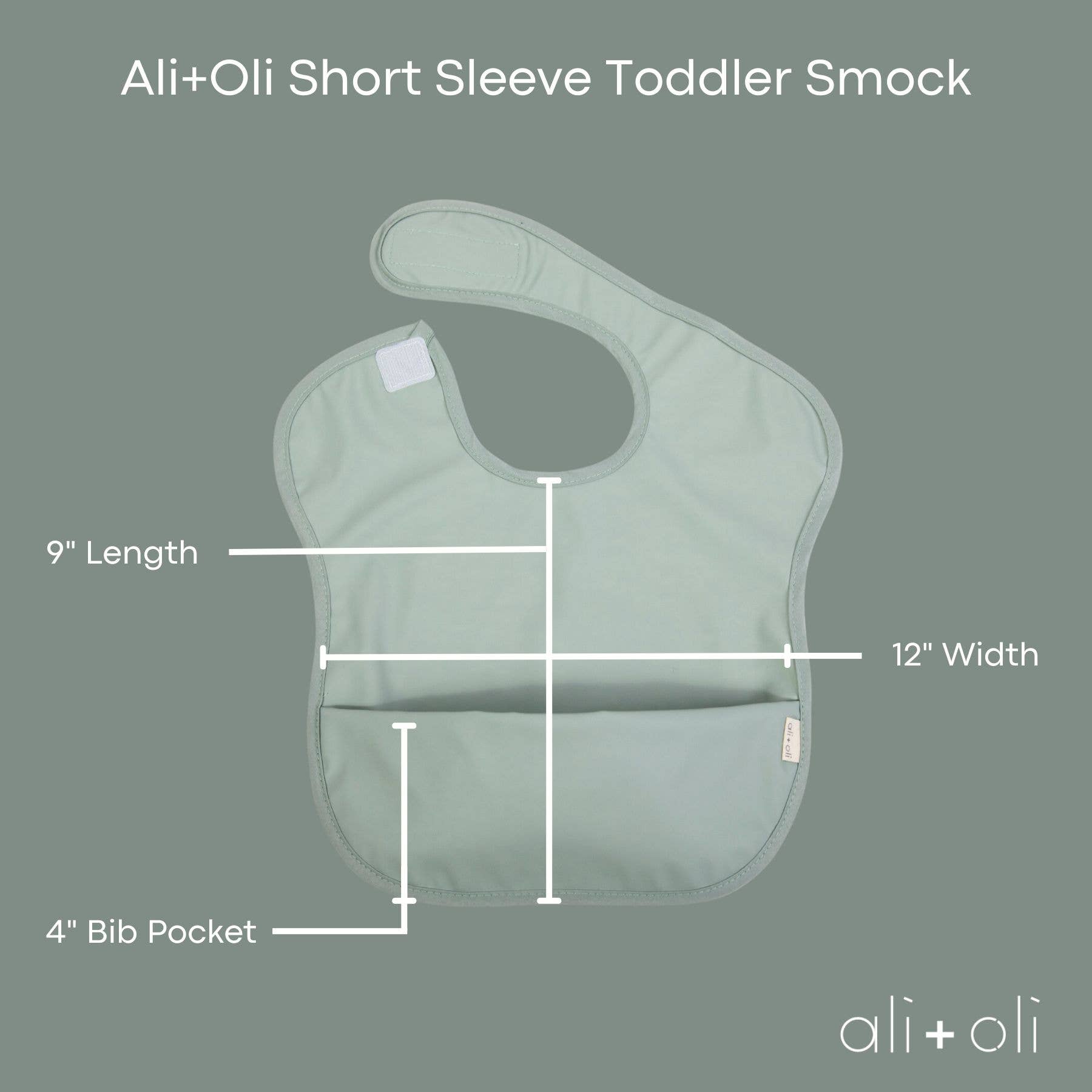 Ali+Oli - Wholesale Baby Bib - Baby - Smock Bib (2-pc) Long & Short Sleeve Set (Dino-Mint)8