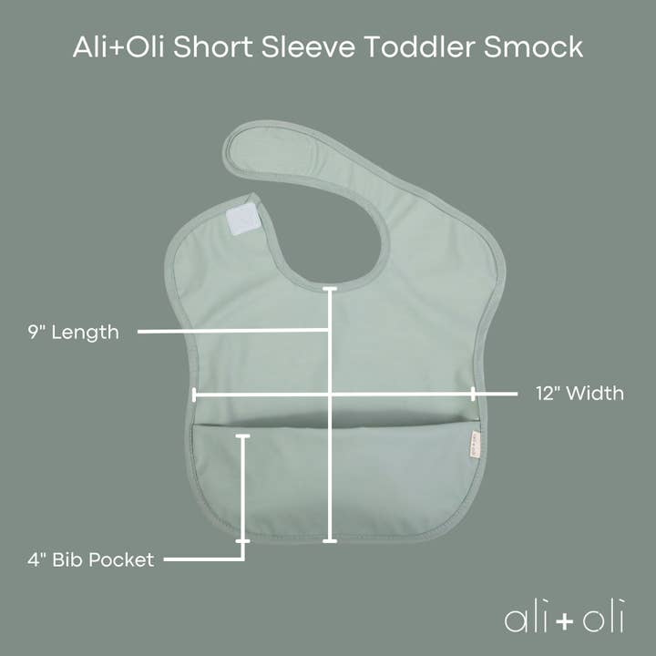 Ali+Oli - Wholesale Baby Bib - Baby - Smock Bib (2-pc) Long & Short Sleeve Set (Dino-Mint)8