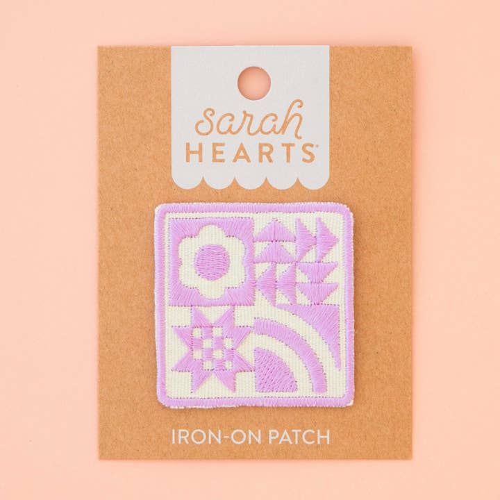 Lavender Quilt Block Iron-On Patch for wholesale by Sarah Hearts