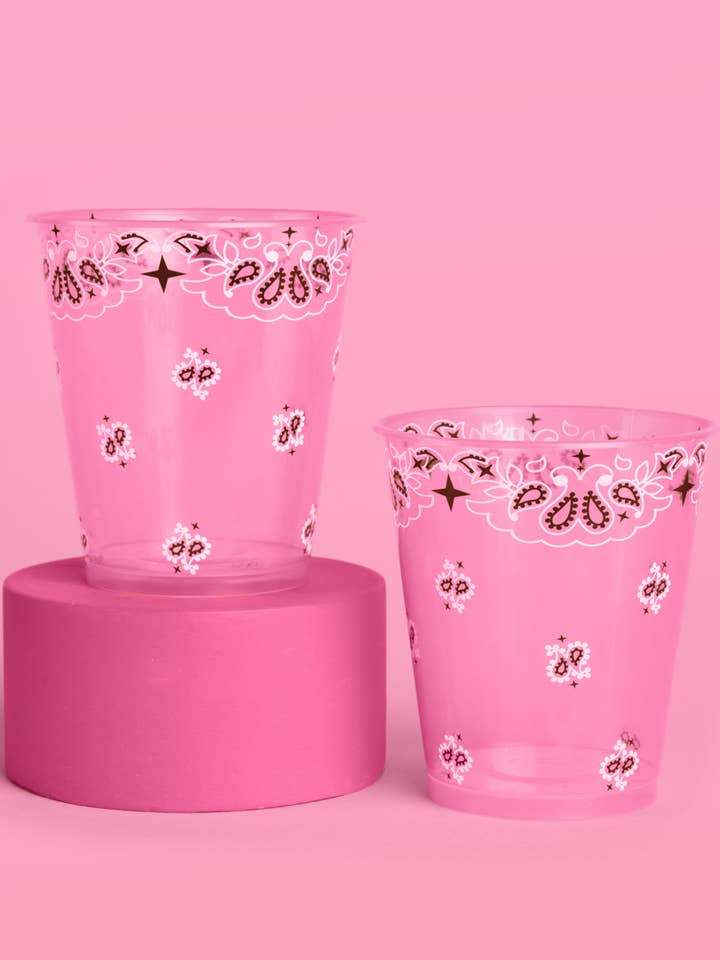 Cowgirl Cups | western party, pink bandana, yeehaw for wholesale by xo, Fetti
