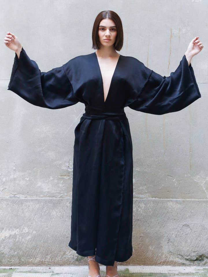 Bemberg Kimono Wrap Dress for wholesale by ZEROBARRACENTO