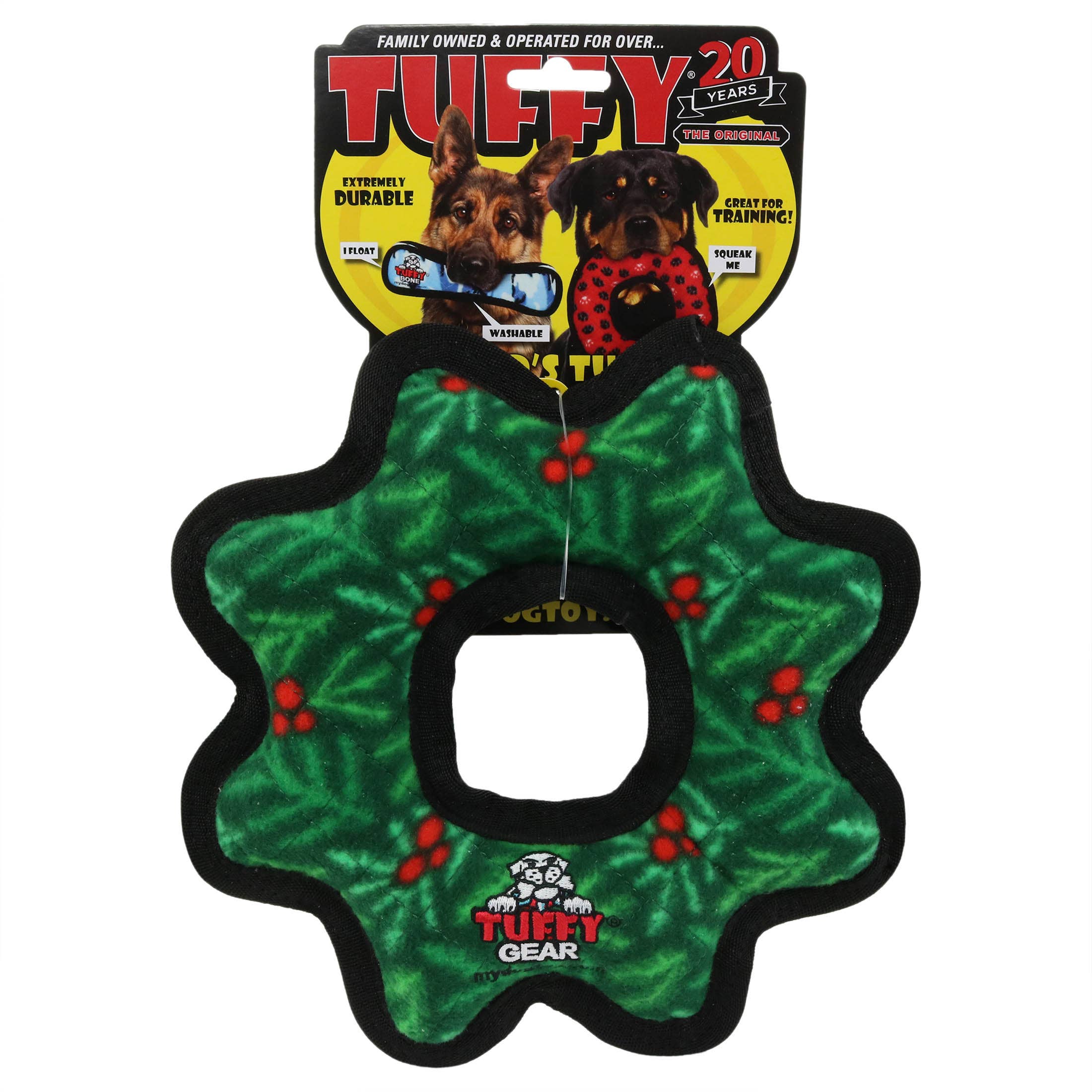 Tuffy Dog Toys - VIP Products - Wholesale Pet Toy - Dog - Tuffy Holiday Medium Gear Ring Wreath, Durable Dog Toy4