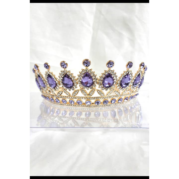 Chicas - Wholesale Tiara - Women's - One Size Fits All Metal Tiara With Jewel Rhinestones HT879-41