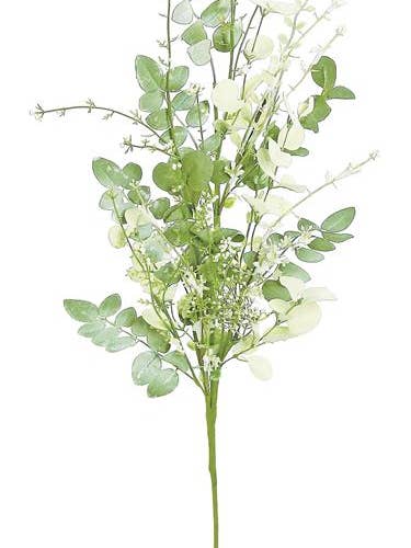 Ruscus, Eucalyptus & Seed, Spray, 34", Sage for wholesale by Select Artificials, Inc.