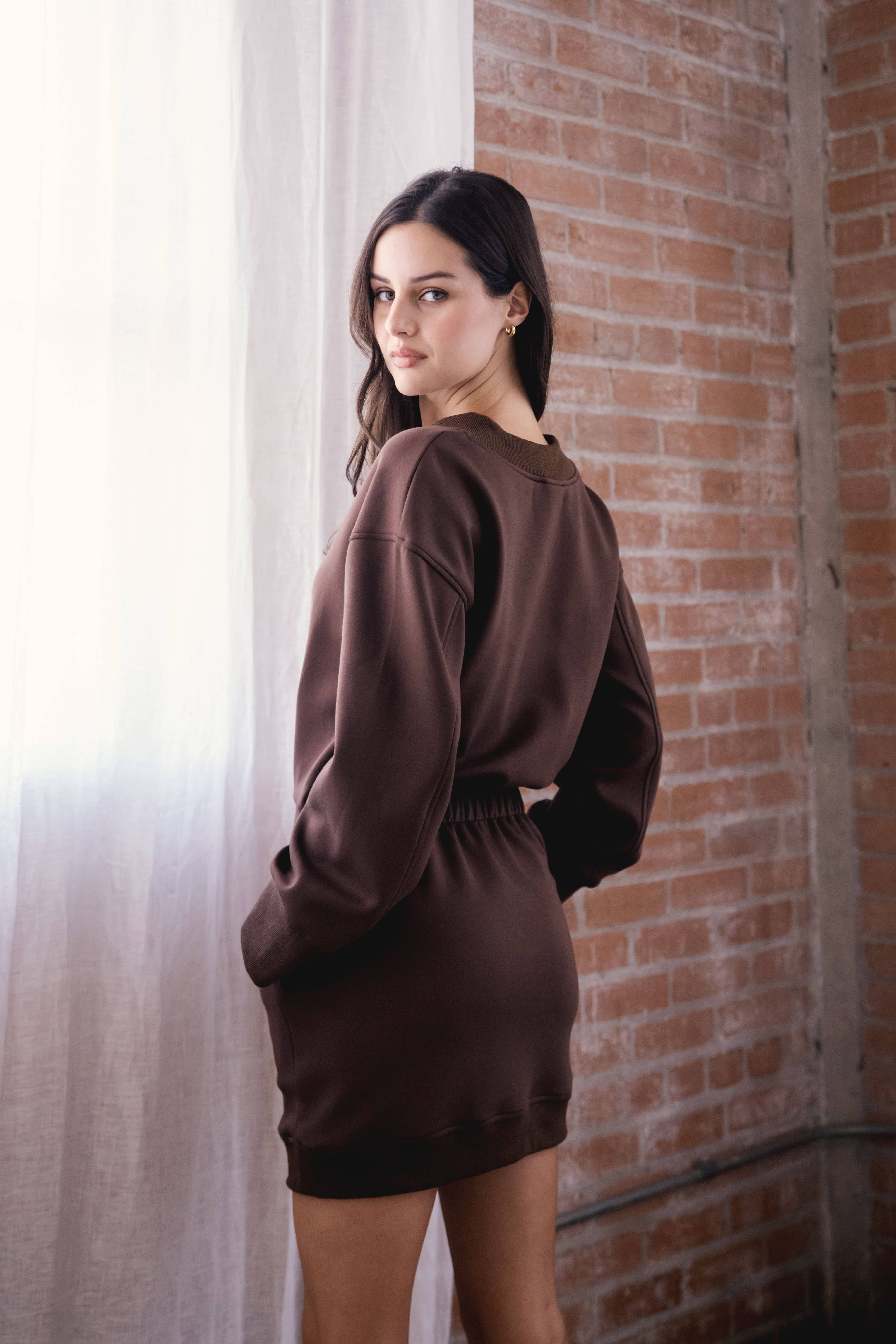 P. CILL - Wholesale Dress - Women's - P. CILL Butter Modal V Neck Ribbed Contrast Mini Dress3