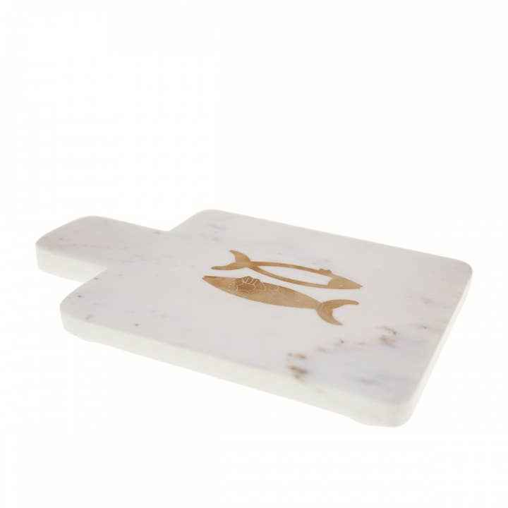 Marmor-Käseplatte goldener Fisch 15,5x22x1,5cm für den Großhandel von AULICA