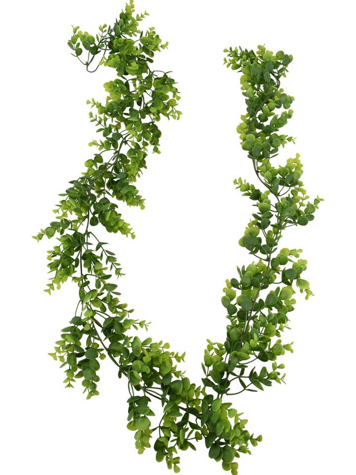 74.5" Eucalyptus Garland, Two-Tone Green for wholesale by Tremont Floral Supplies