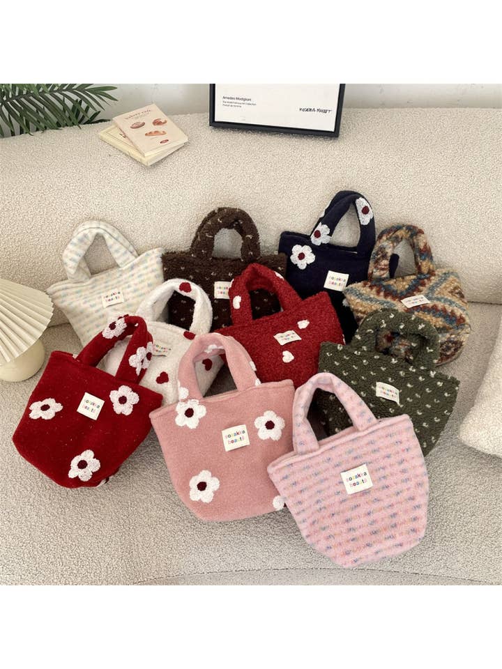 Cosbai - Mini Pluche Bloemen Tote Bag voor wholesale door Funkyrel® Atzbranding Limited
