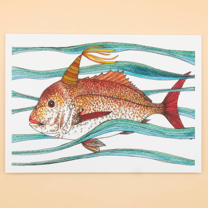 Snapper Fish Greeting Card Australian Birthday Ocean Card for wholesale by Sunshine Sea Art