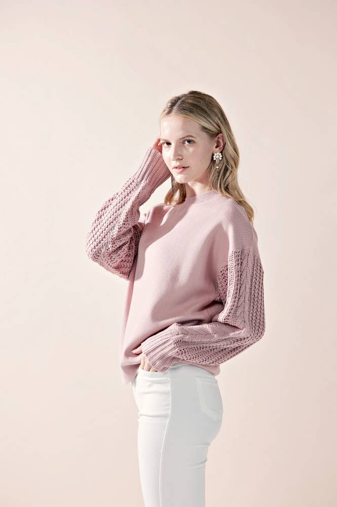 noflik – wholesale Knitted jumper – Women′s – INT1031 Cable Slve Sweater- 6pcs Pack $5.75/unit (72%OFF)5
