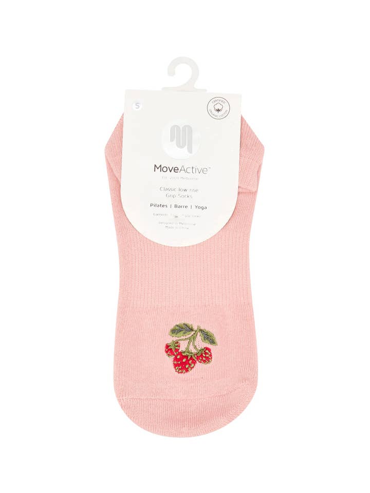 MoveActive - Wholesale Socks - Women's - Classic Low Rise Grip Socks - Strawberry Field