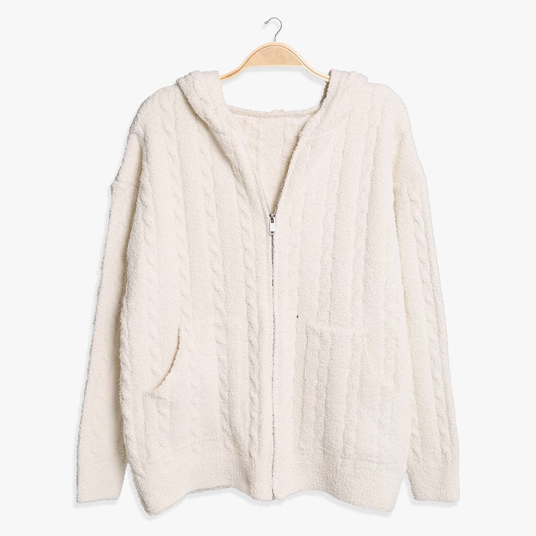 Fashion City - Vendita all'ingrosso Felpa con cappuccio - Donna - Felpa calda con cerniera monocolore tinta unita14