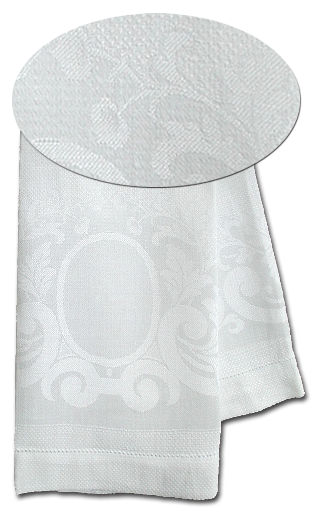Ulster Linen - Wholesale Hand Towel - Fleur de lis Hemstitch White Linen Hand Towel2