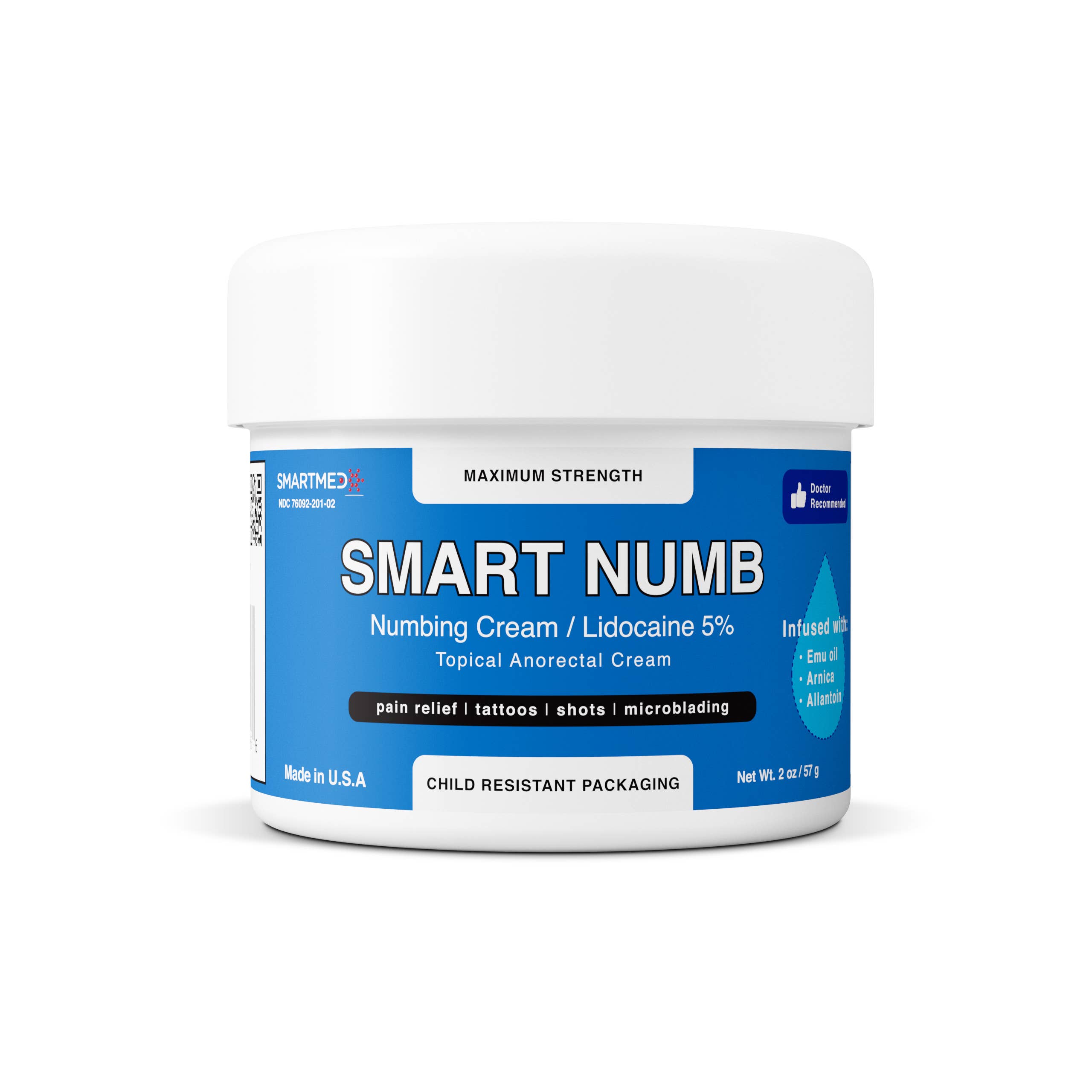 SMARTMED - Wholesale Tattoo Ointment/Care - SMART Numb - Topical Numbing Cream for Tattoos, Pain, Cosmetic Procedures