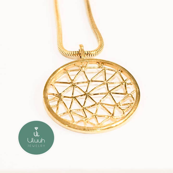 Net Unique Circle Pendant for wholesale by Uluuh Jewelry