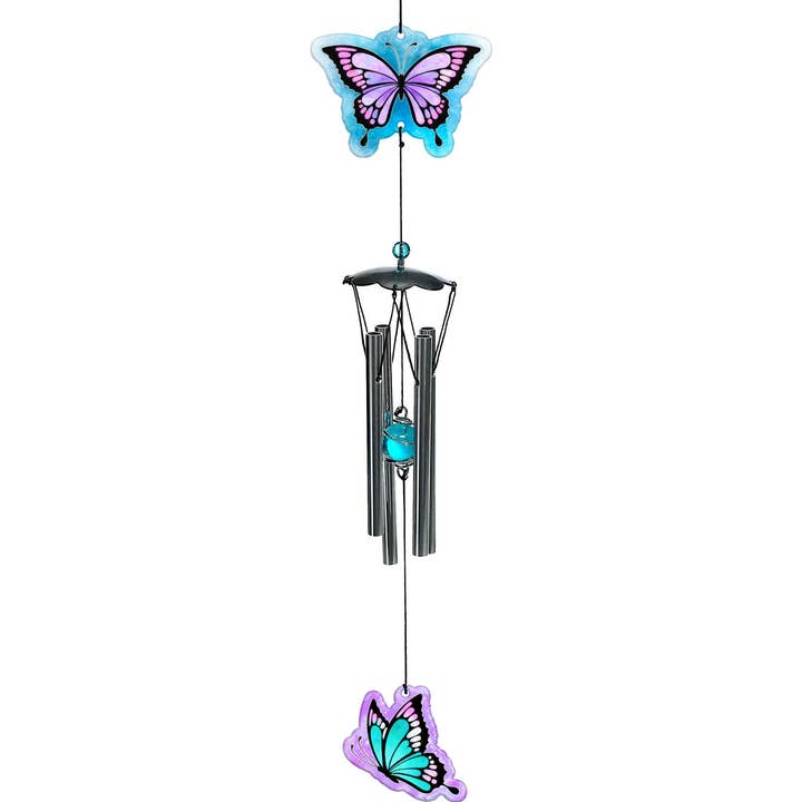 Butterfly Metal Wind Chime for wholesale by Spoontiques, Inc