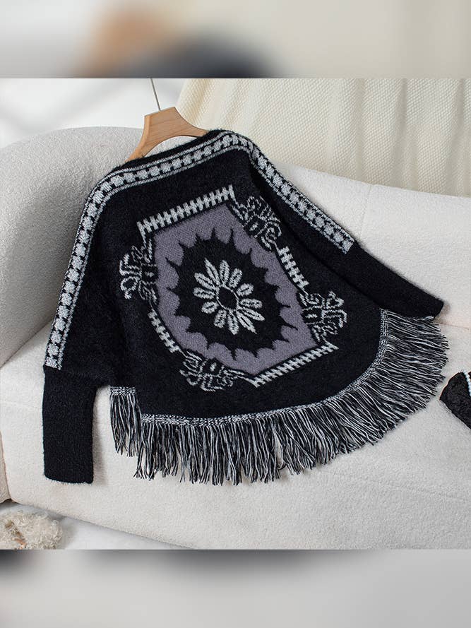 UNISHE - Vendita all'ingrosso Copricostume - Donna - Copricostume per kimono lavorato a maglia con nappine MMY181