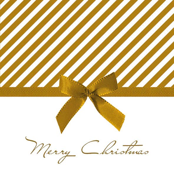 Lunch Napkin - Christmas Bow GOLD for wholesale by Elegant Gifts