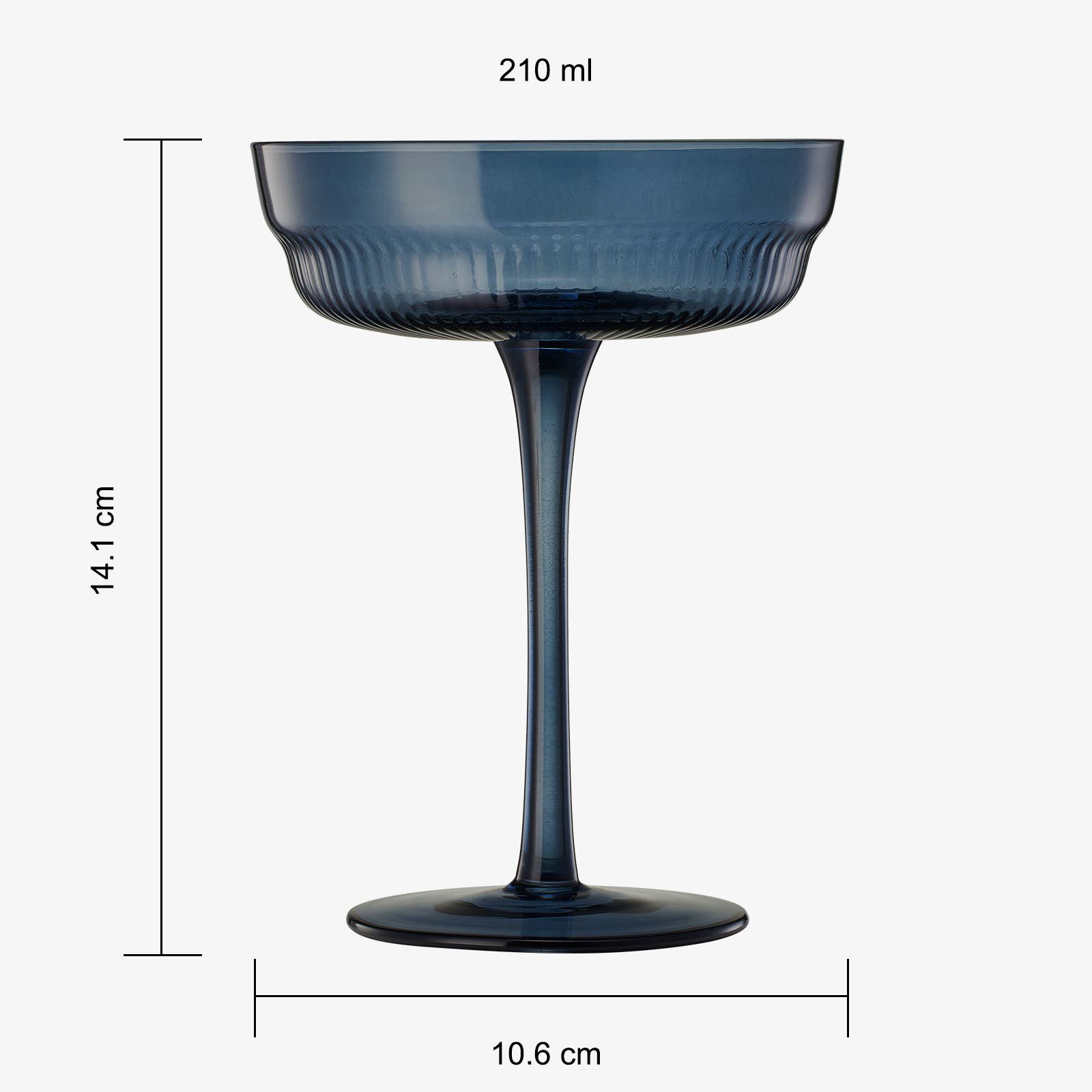 The Wine Savant /  Khen Glassware – wholesale Cocktail/liquor glass – Vintage Unique Ribbed Coupe Glasses - Set of 6 - 7 OZ2