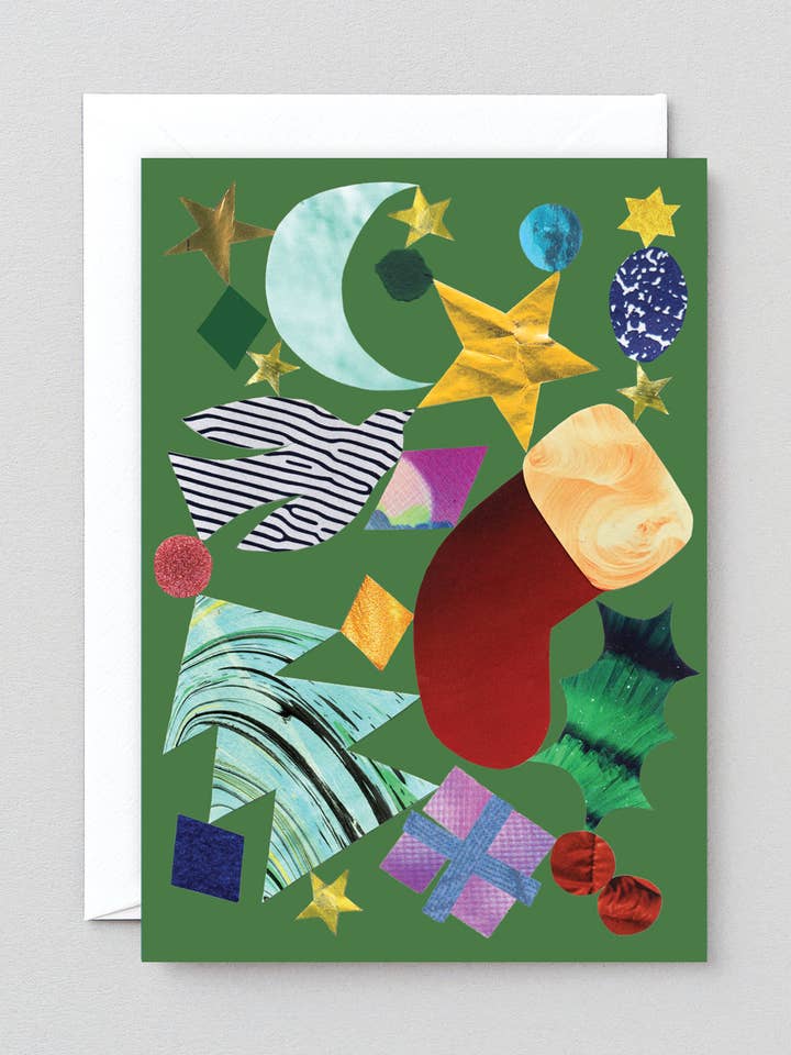 Tarjeta de felicitación navideña en relieve abstracta para venta al por mayor de Wrap (US duties paid)