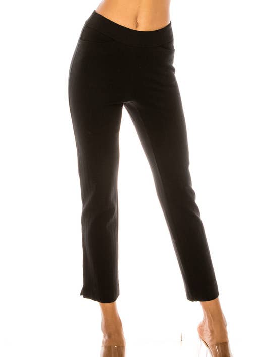 Schwarze Crop-Hose mit elastischem Bund für den Großhandel von Urban Diction