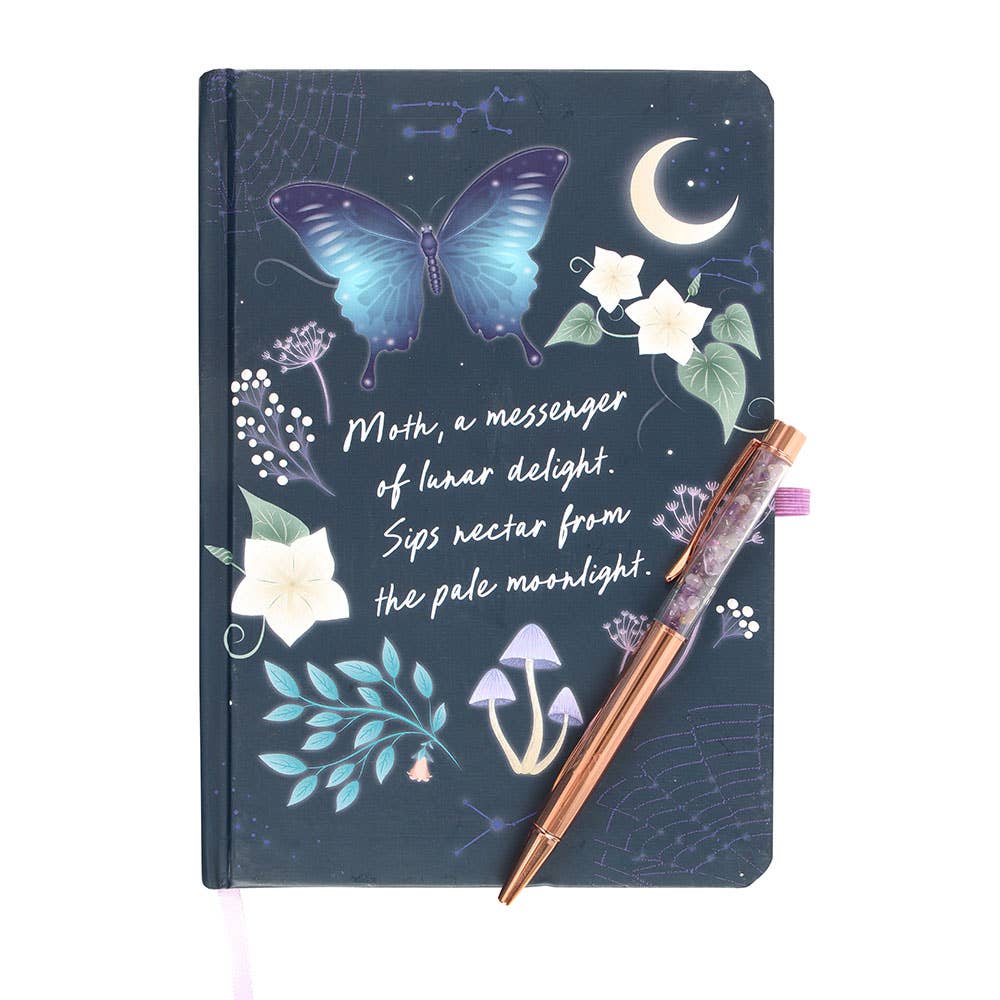 Something Different Wholesale – Diário por atacado – Caderno Midnight Moth com Caneta de Ametista4