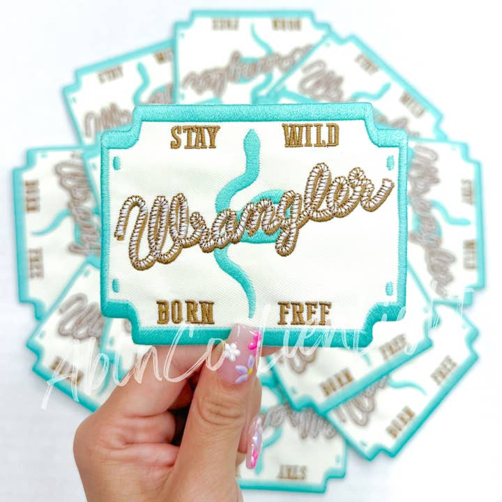 ABLNco - Wholesale Patch - wrangler stay wild born free trucker hat patches iron on