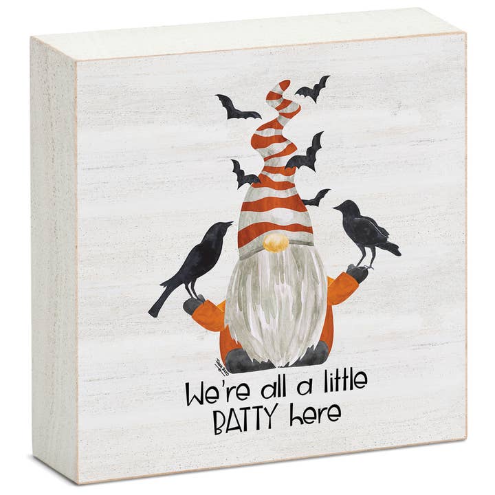 CounterArt/Highland Home/Thirstystone/CoasterStone - Wholesale Desk/Tabletop Sign - Gnomes of Halloween Pre-Pack Wood Block Sign Display